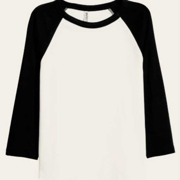 H&M Tops - H&M Cream & Black Woman’s Baseball Shirt